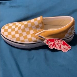 Yellow checkered Vans